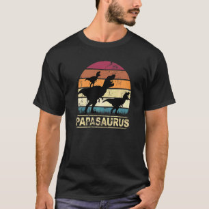 Papasaurus Rex Dinosaur Pajama Dino Twin Dad with T-Shirt