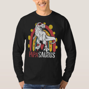 Papasaurus Rex Rainbow Papa Saurus Family Matchin T-Shirt