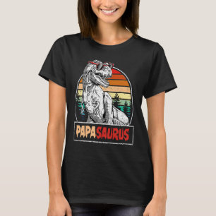Papasaurus Rex Sunglasses Dino saur Papa Saurus T-Shirt