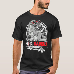 Papasaurus T Rex Dinosaur Funny Papa Saurus Family T-Shirt
