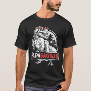 Papasaurus T Rex Dinosaur Funny Papa Saurus Father T-Shirt