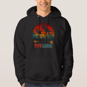 Papasaurus T Rex Dinosaur papa Saurus Family Match Hoodie