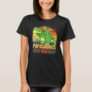 Papasaurus  T Rex Papa Saurus Dinosaur Men Dad Dad T-Shirt