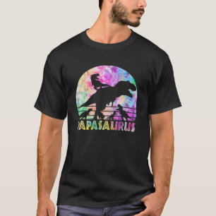 Papasaurus - Vintage Retro Tie Dye Sunset Father O T-Shirt