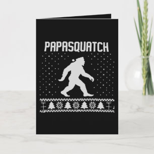 Papasquatch Bigfoot Ugly Christmas Dad Xmas Card