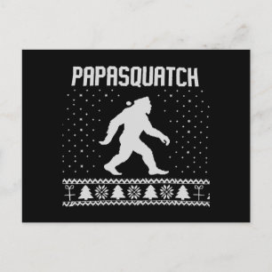 Papasquatch Bigfoot Ugly Christmas Dad Xmas Holiday Postcard