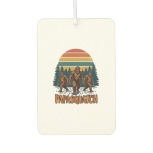 Papasquatch Bigfoot Vintage Sunset Vector Design_1 Car Air Freshener