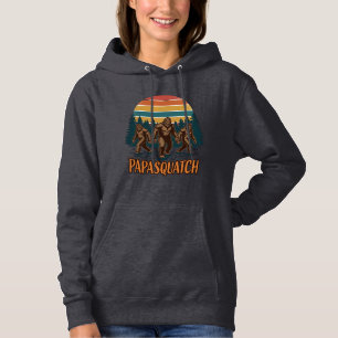 Papasquatch Bigfoot Vintage Sunset Vector Design_1 Hoodie