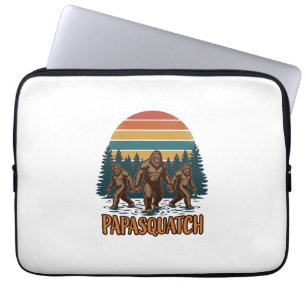 Papasquatch Bigfoot Vintage Sunset Vector Design_1 Laptop Sleeve