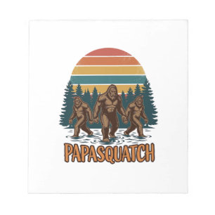 Papasquatch Bigfoot Vintage Sunset Vector Design_1 Notepad