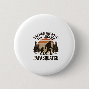 Papasquatch Vintage Bigfoot Dad Shirt Design_1 6 Cm Round Badge