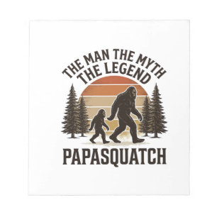 Papasquatch Vintage Bigfoot Dad Shirt Design_1 Notepad