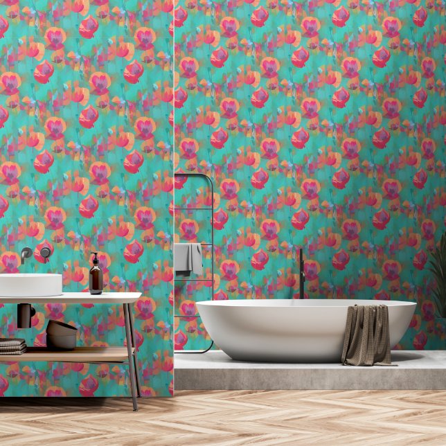 Papaver Tones Wallpaper (Bathroom)