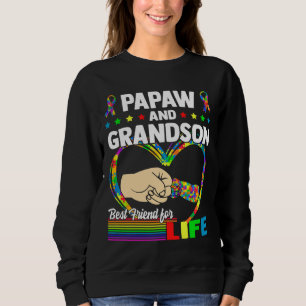 Papaw And Grandson Best Friend For Life Autism Gra Sweatshirt