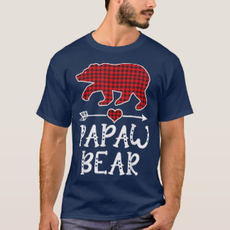 Papaw Bear Funny Pajama Red Plaid1634  T-Shirt
