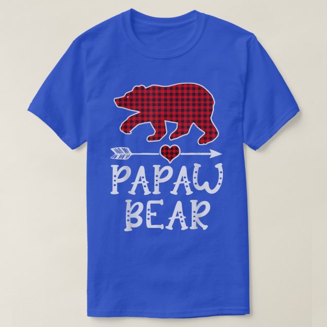 Papaw Bear Funny Pajama Red Plaid 1635  T-Shirt (Design Front)