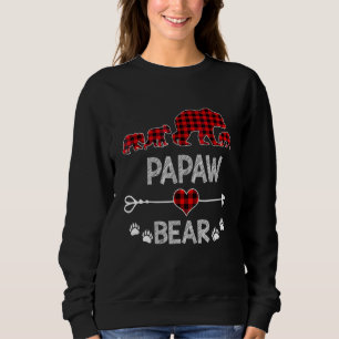Papaw Bear Red Buffalo Plaid Papaw Bear Pajama Sweatshirt