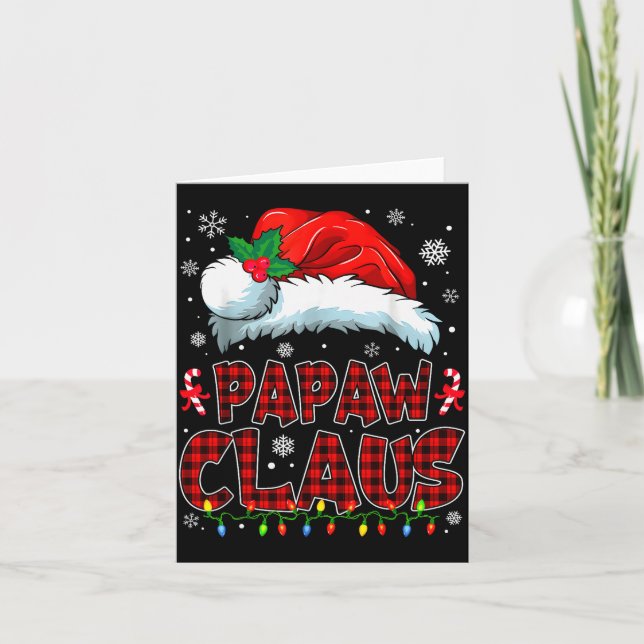 Papaw Claus Christmas Lights Pajama Family Group M Card (Front)