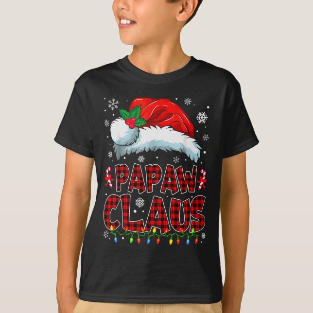 Papaw Claus Christmas Lights Pajama Family Group M T-Shirt (Front)