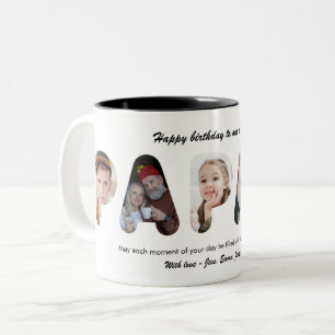 Papaw Custom Photo Collage Personalised Grandpa Two-Tone Coffee Mug