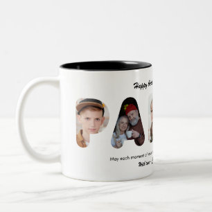 Papaw Custom Photo Collage Personalised Grandpa Two-Tone Coffee Mug