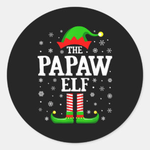 Papaw Elf Funny Christmas Family Matching Classic Round Sticker