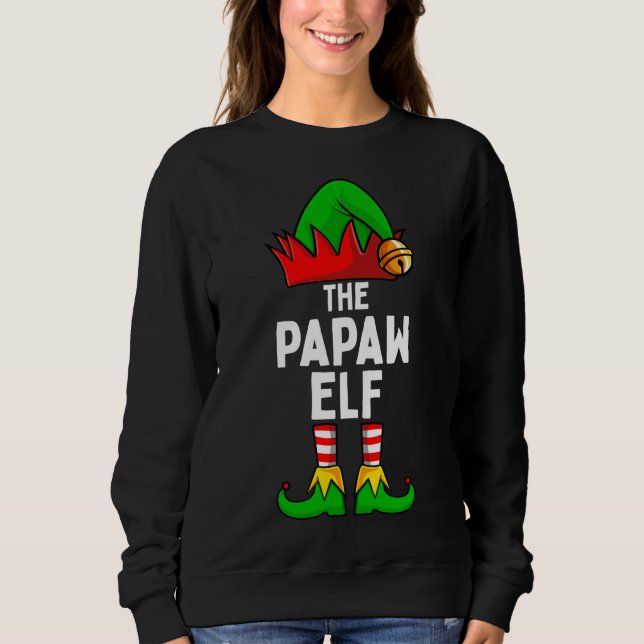 Papaw Elf Matching Family Christmas Sweatshirt (Front)