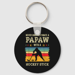 Papaw Hockey Gift Ice Field Hockey Player Goalie G Key Ring