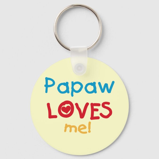 Papaw Loves Me T-shirts and Gifts Key Ring (Front)