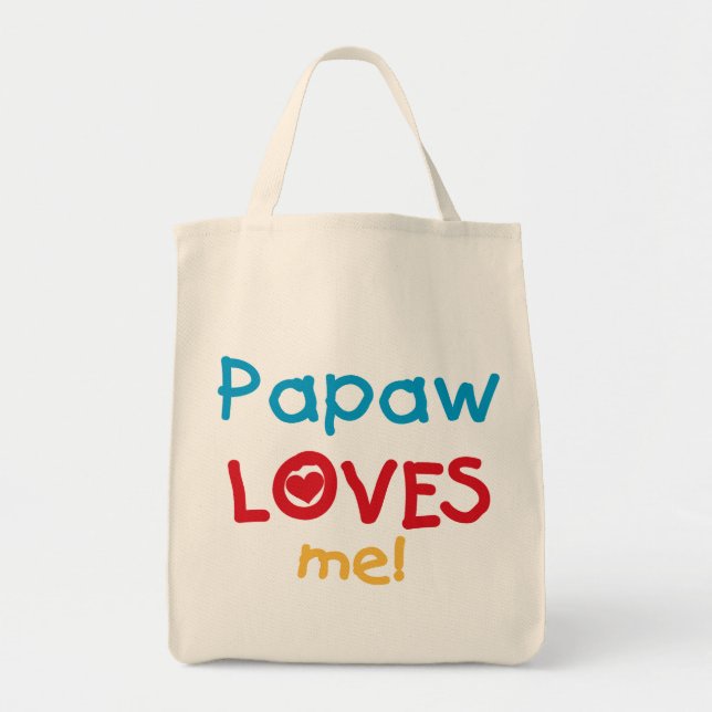 Papaw Loves Me T-shirts and Gifts Tote Bag (Front)