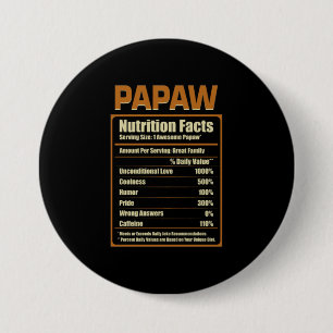 Papaw Nutrition Facts Unconditional Love 7.5 Cm Round Badge