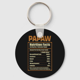 Papaw Nutrition Facts Unconditional Love Key Ring