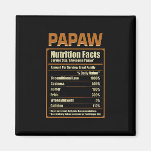 Papaw Nutrition Facts Unconditional Love Magnet