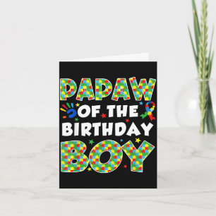 Papaw of the bday boy autism awareness puzzle card