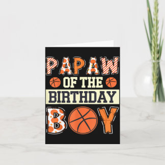 Papaw Of The Birthday Boy Baller Basball Game Day Card