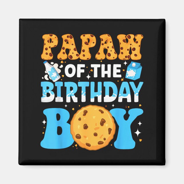 Papaw Of The Birthday Boy Milk And Cookies 1st Bir Magnet (Front)