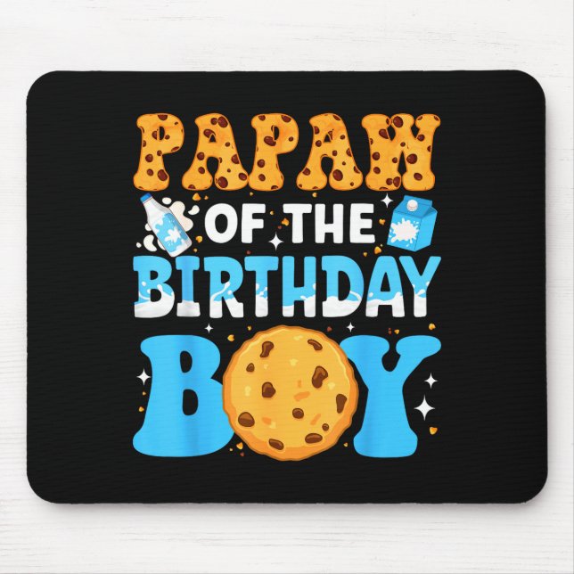 Papaw Of The Birthday Boy Milk And Cookies 1st Bir Mouse Pad (Front)