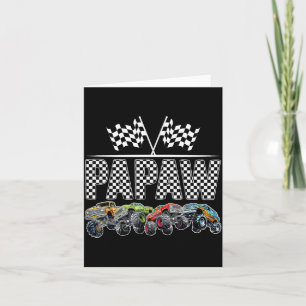 Papaw Retro Monster Truck Family Birthday Matching Card
