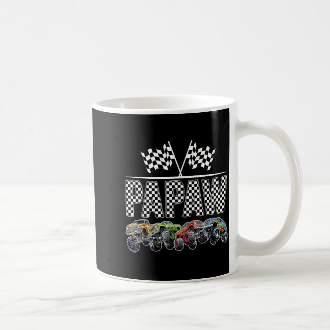 Papaw Retro Monster Truck Family Birthday Matching Coffee Mug (Right)