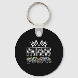 Papaw Retro Monster Truck Family Birthday Matching Key Ring