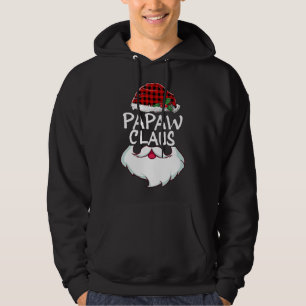Papaw Santa Claus red plaid funny family Christmas Hoodie