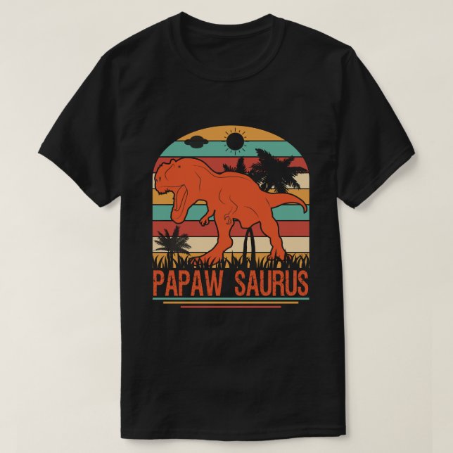 PAPAW SAURUS Dinosaur Vintage  T-Shirt (Design Front)