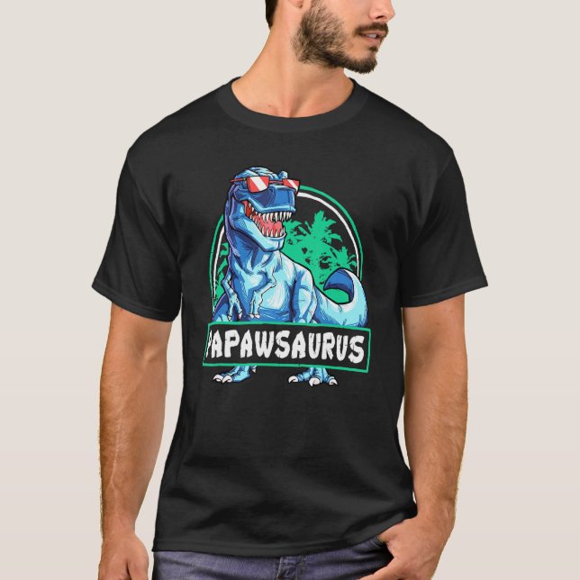 Papaw Saurus Fathers Day T Rex Dad Papa Dinosaur M T-Shirt (Front)
