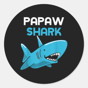 Papaw Shark Cool Funny Family Classic Round Sticker