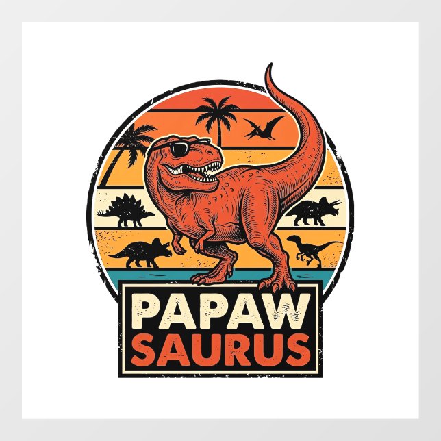Papawsaurus Retro Dinosaur Sunset Vector Design_1 (Sheet)