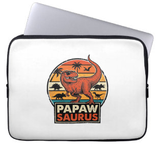 Papawsaurus Retro Dinosaur Sunset Vector Design_1 Laptop Sleeve