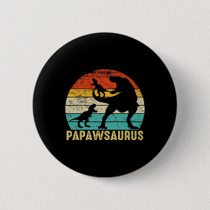 Papawsaurus Rex Papaw Dinosaur 2 Kids Fathers Day 6 Cm Round Badge