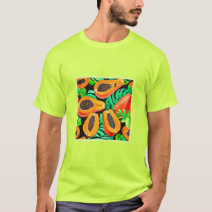 Papaya and Leaves Fresh Pattern T-Shirt