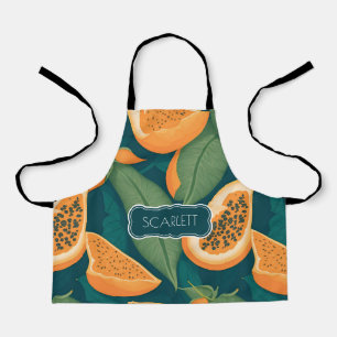 Papaya Floral Colourful Personalised Pattern Apron
