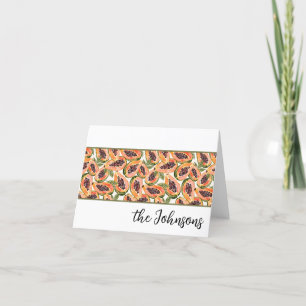 Papaya Fruit Watercolor Custom Thank You Card